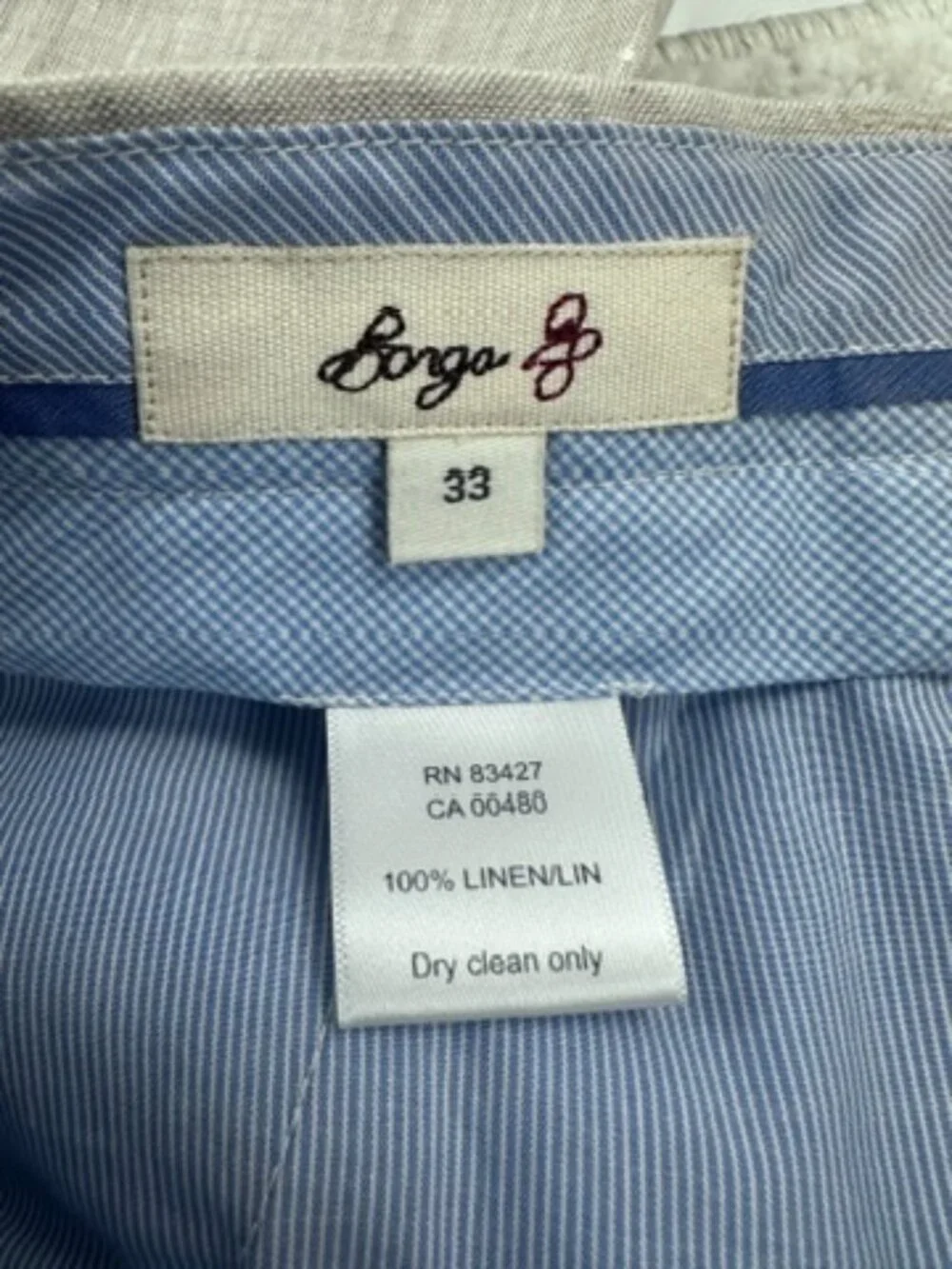 Borgo Ognissanti Linen Pants Beige Men’s Size 33 Straight Leg